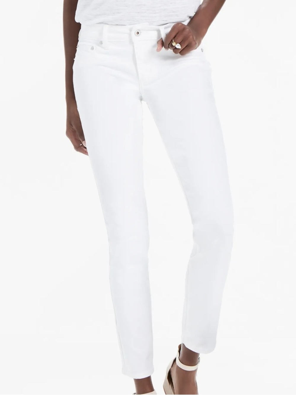 Lucky Brand Lolita Crop White Curvy Fit Jeans - Mid Rise Ankle Denim - Size 8/29